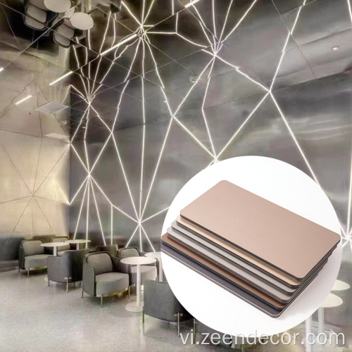 Trang trí tường đầy màu sắc tấm kim loại kết cấu gỗ veneer